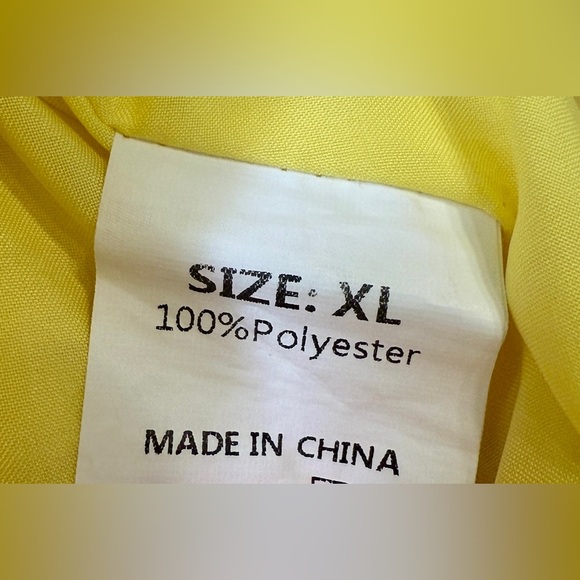 Dokotoo Women's Size XL Mini Yellow Dress Lantern Sleeve Ruffle EUC - Picture 3 of 4